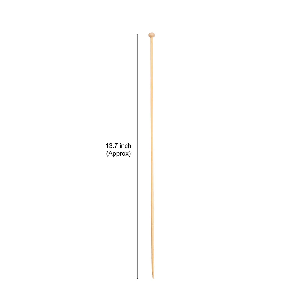 Bamboo Knitting Needles Natural 4mm X 35cm 2pc