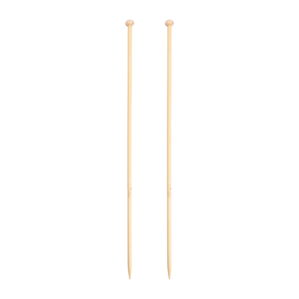 Bamboo Knitting Needles Natural 5.5mm X 35cm 2pc