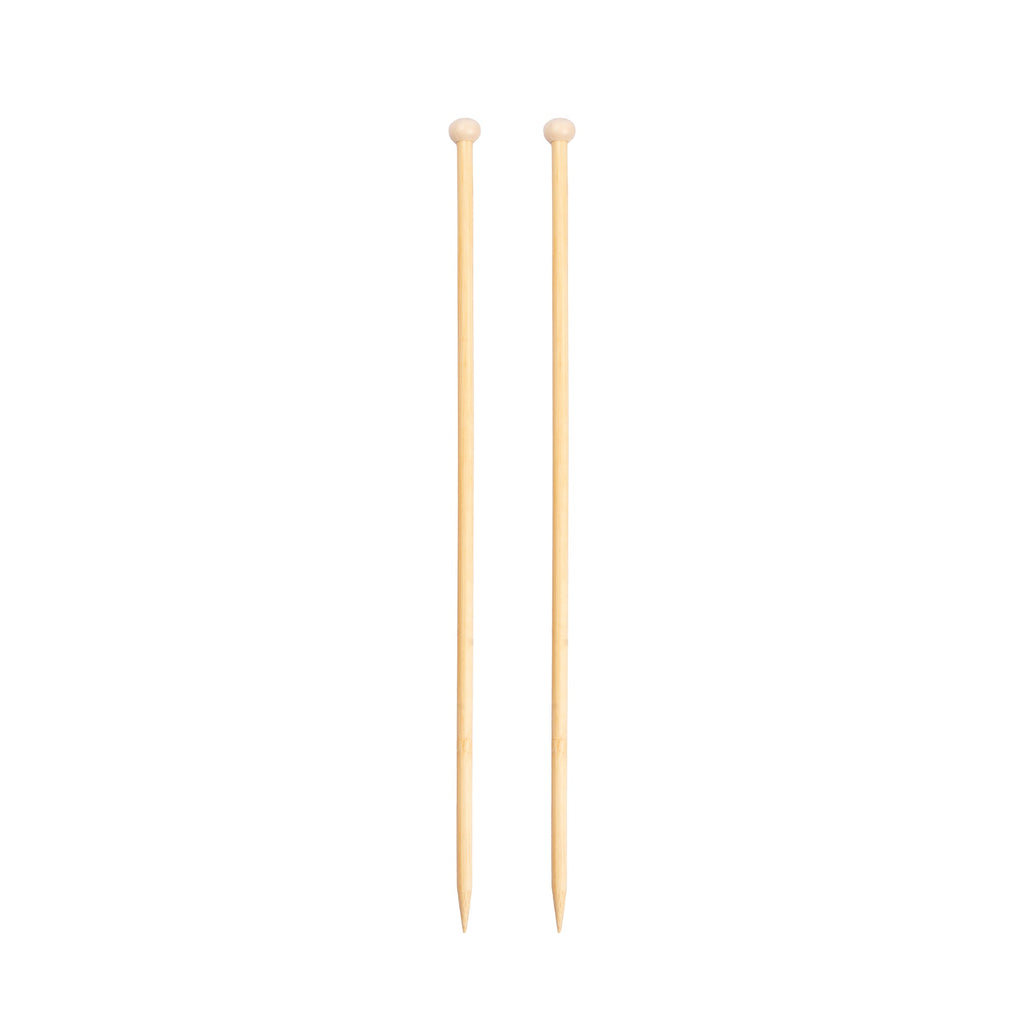 Bamboo Knitting Needles Natural 6.5mm X 35cm 2pc