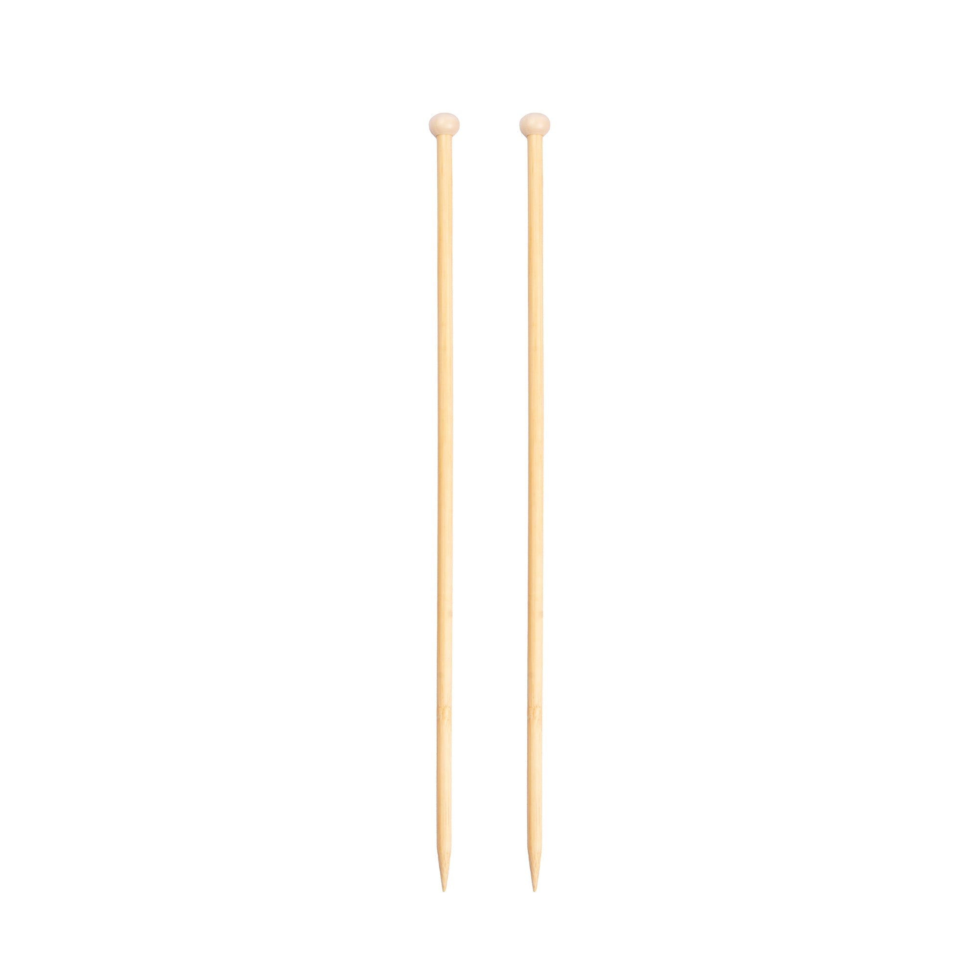 Bamboo Knitting Needles Natural 6.5mm X 35cm 2pc