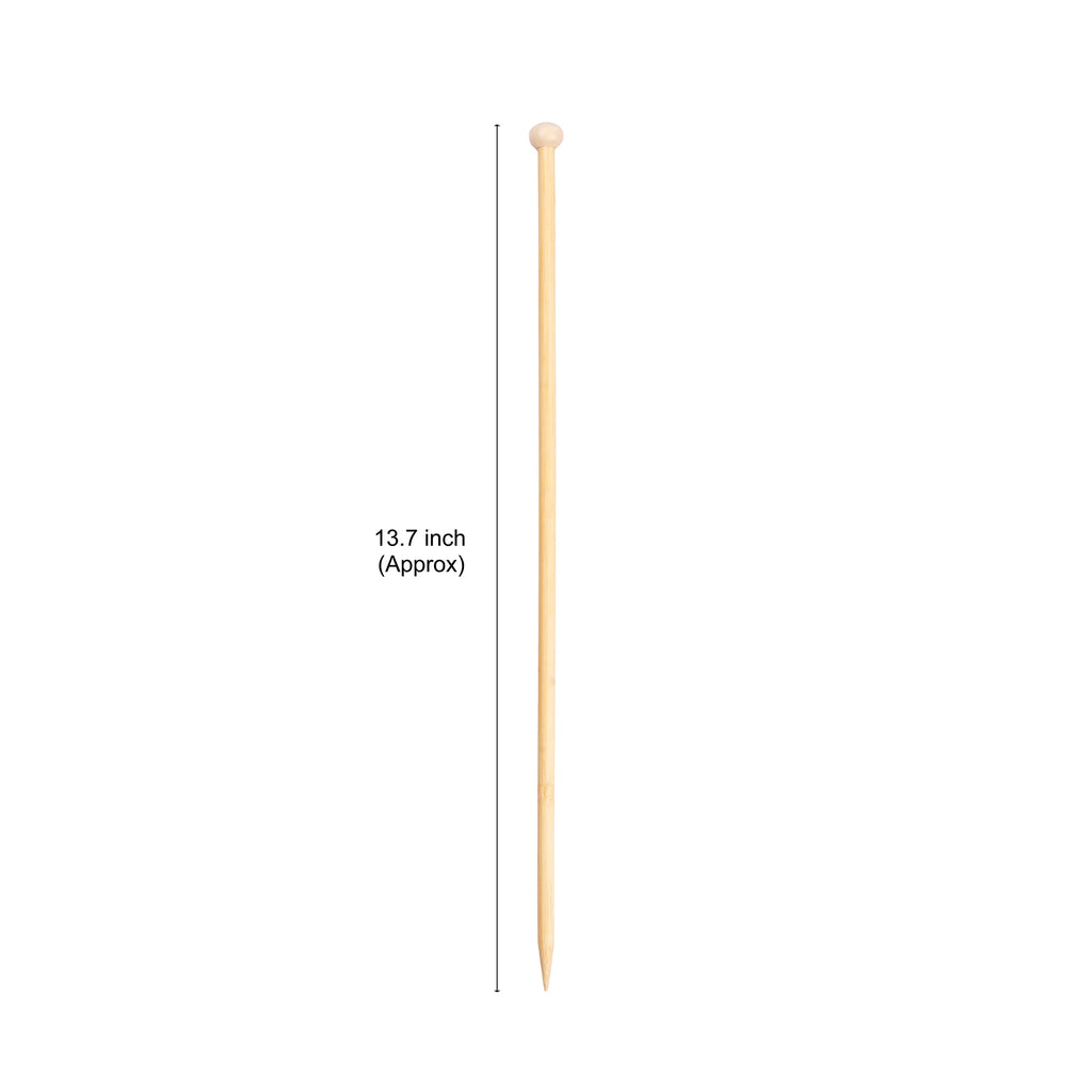 Bamboo Knitting Needles Natural 6.5mm X 35cm 2pc