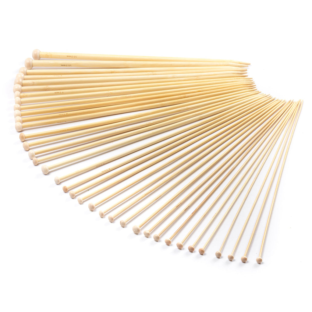 Bamboo Knitting Needles Natural 6.5mm X 35cm 2pc