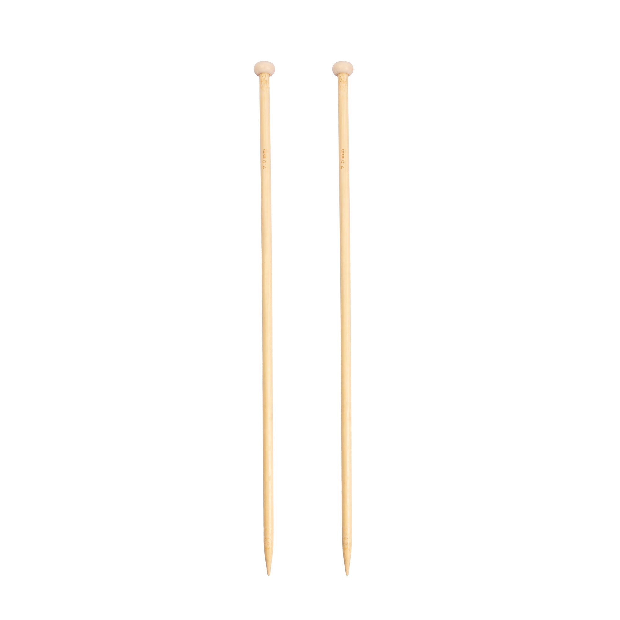Bamboo Knitting Needles Natural 7mm X 35cm 2pc