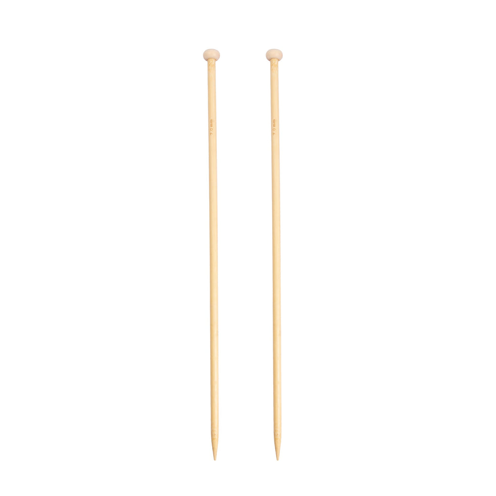 Bamboo Knitting Needles Natural 7mm X 35cm 2pc