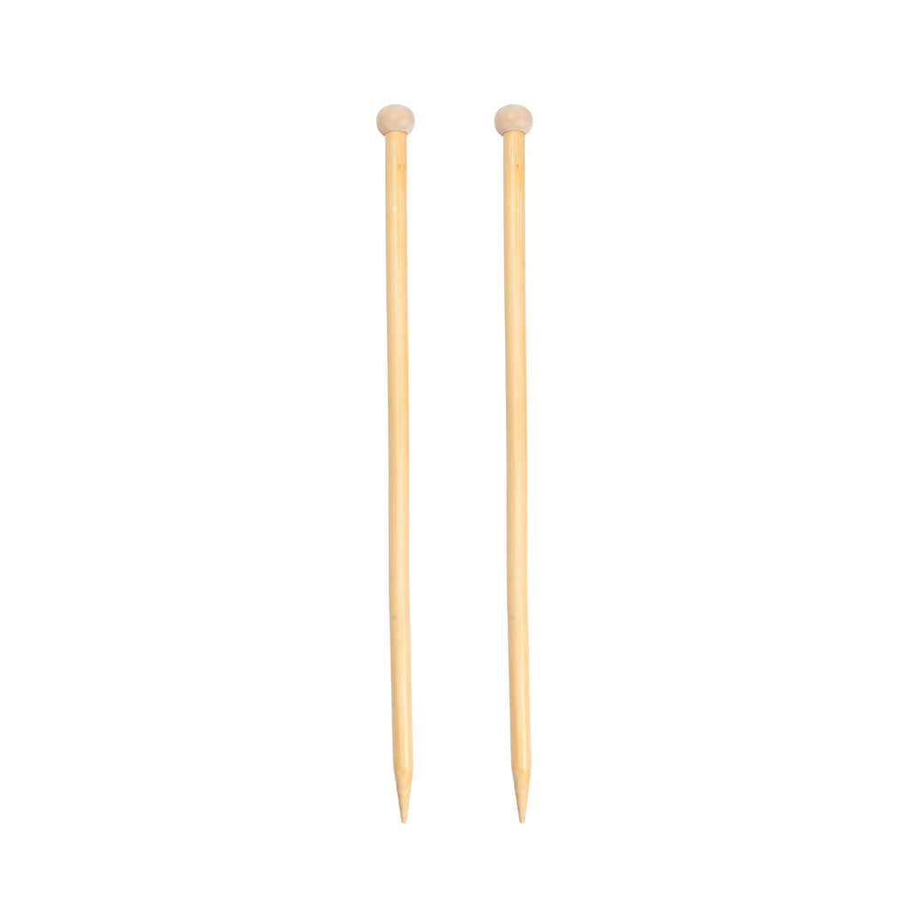 Bamboo Knitting Needles Natural 10mm X 35cm 2pc
