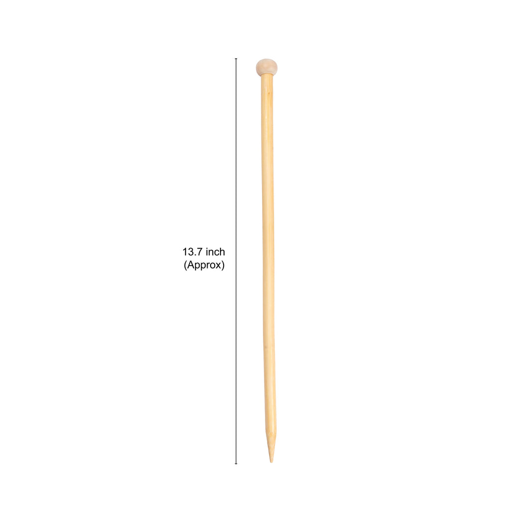 Bamboo Knitting Needles Natural 10mm X 35cm 2pc
