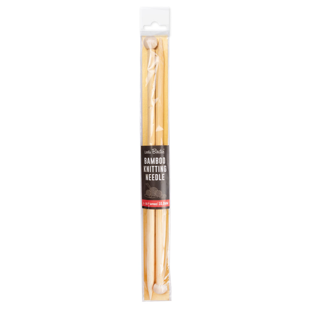 Bamboo Knitting Needles Natural 10mm X 35cm 2pc
