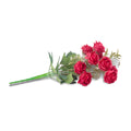 Artificial Flower Button Rose Bunch Red 12inch 1Sprig