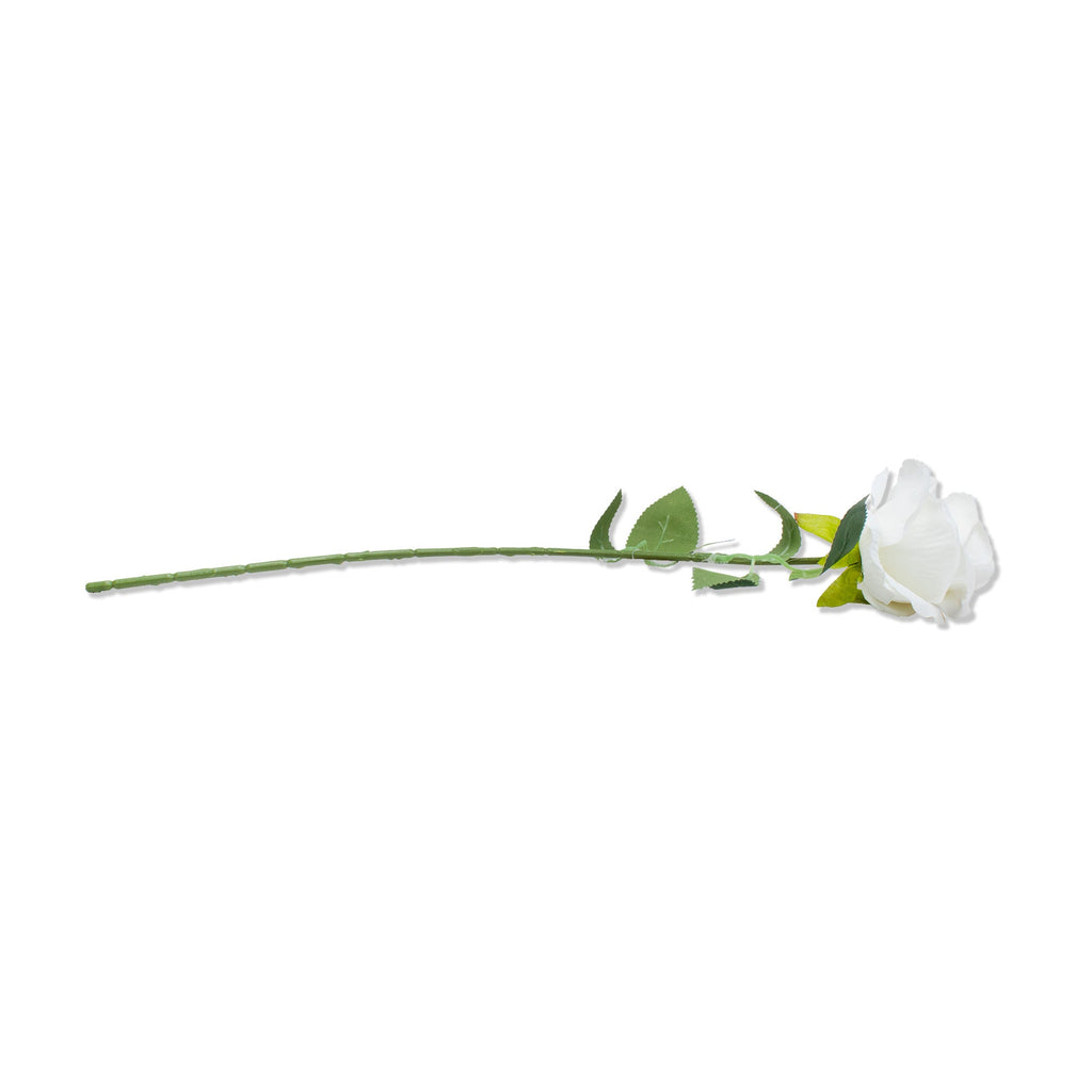 Artificial Flower Rose White 20inch 1Stem