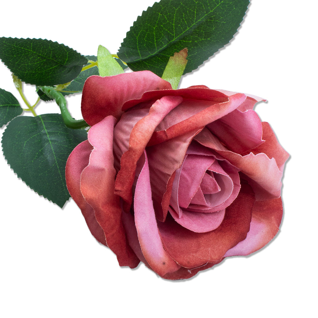 Artificial Flower Rose Light Brown 20inch 1Stem