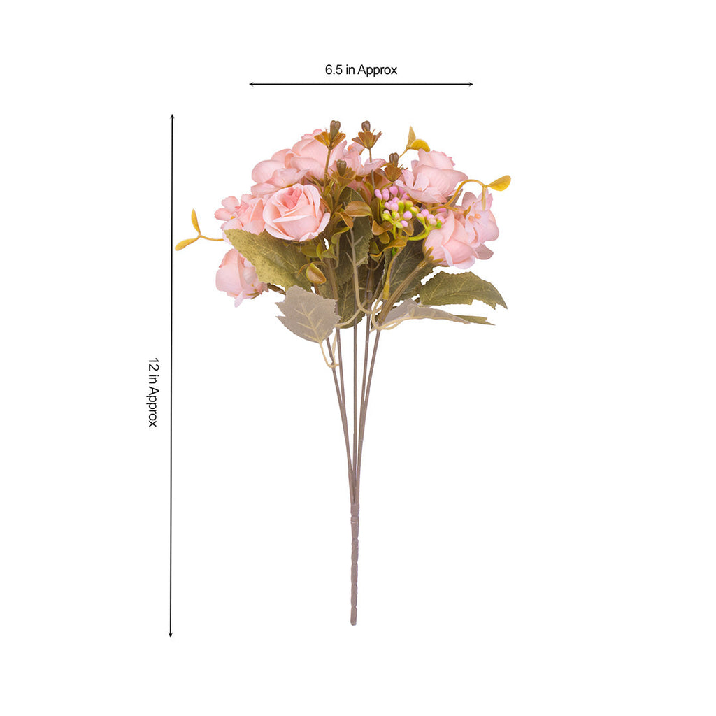 Artificial Flower Ashley Rose Peach 11inch 1Sprig