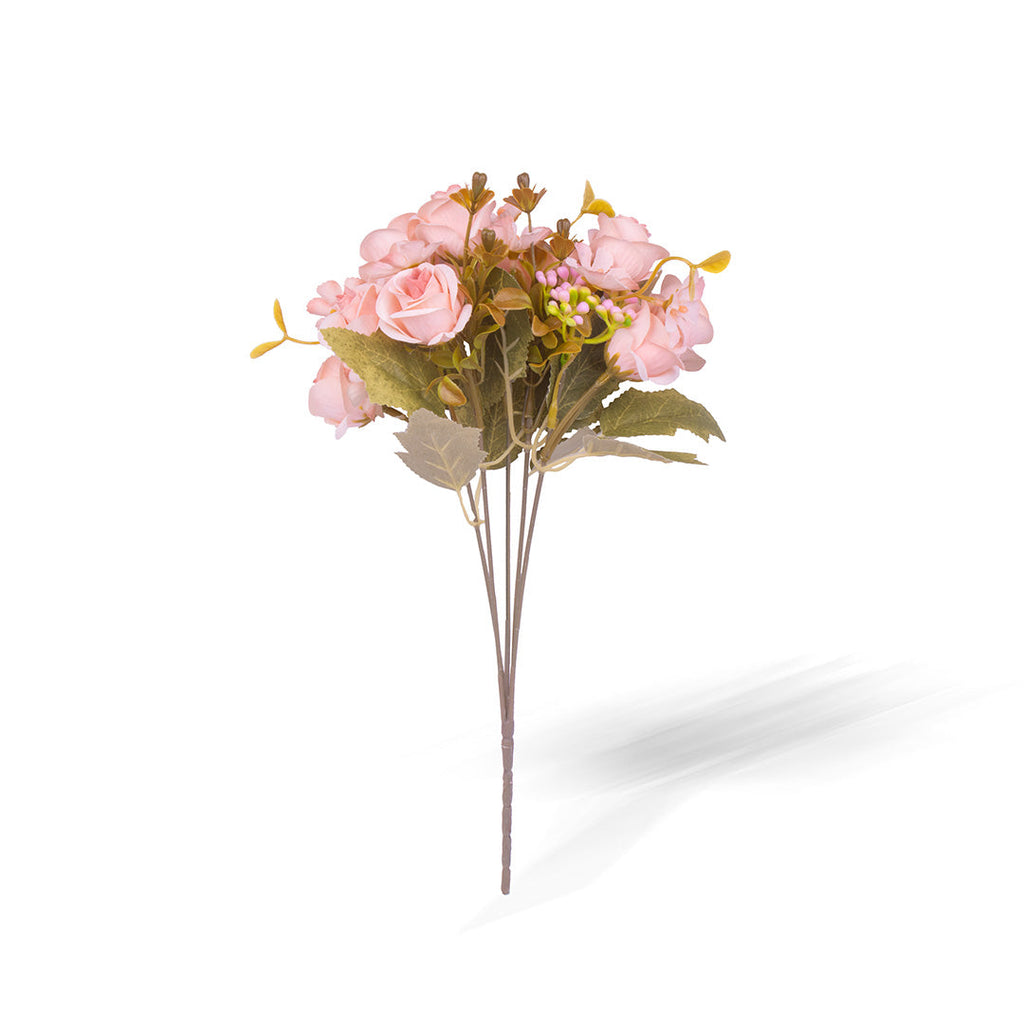 Artificial Flower Ashley Rose Peach 11inch 1Sprig