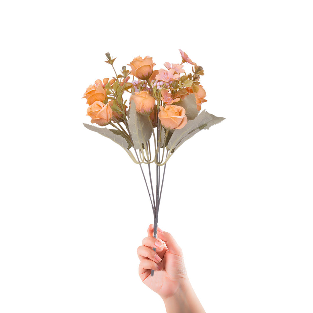 Artificial Flower Ashley Rose Light Orange 11inch 1Sprig