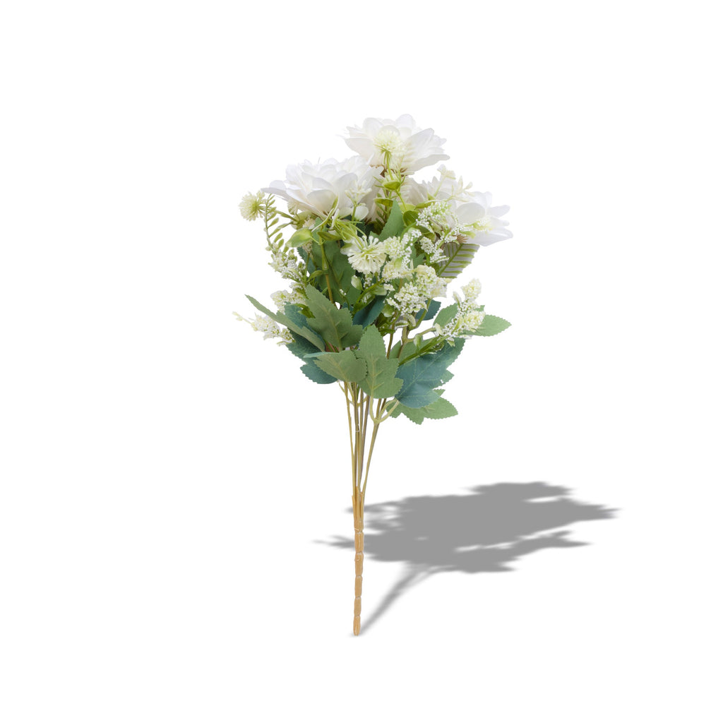 Artificial Flower Dahlia White 12inch 1Sprig