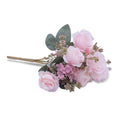 Artificial Flower Small Rose Bunch Pink 11inch 1Sprig