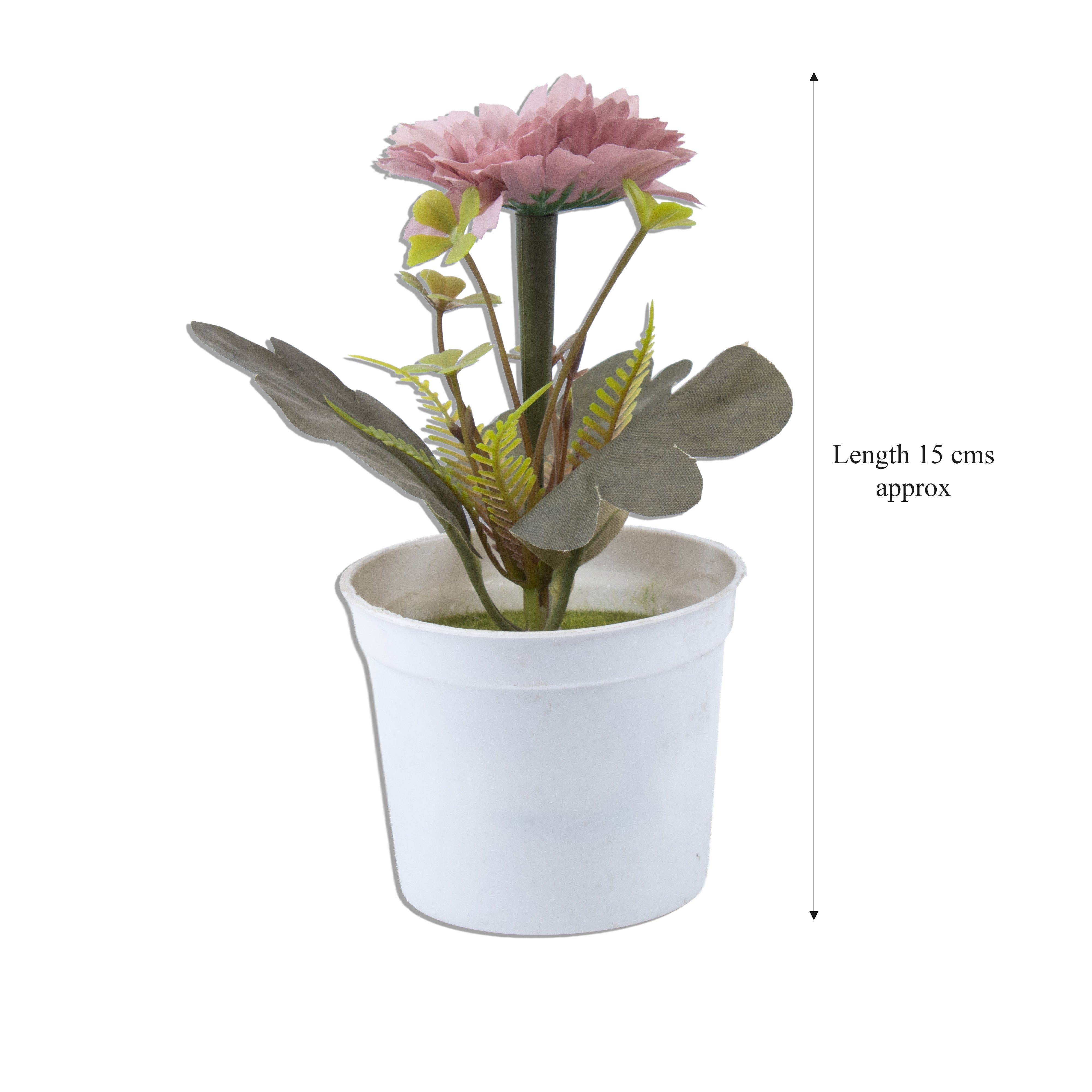 Artificial Flower in Ceramic Pot Peony Dusty Lavender 6X4inch 1pc
