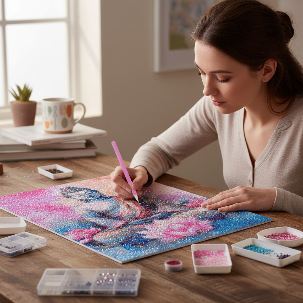 (30 X 30 cm) - 5D Diamond Painting - Shree Ganesha  Matching Frame Combo