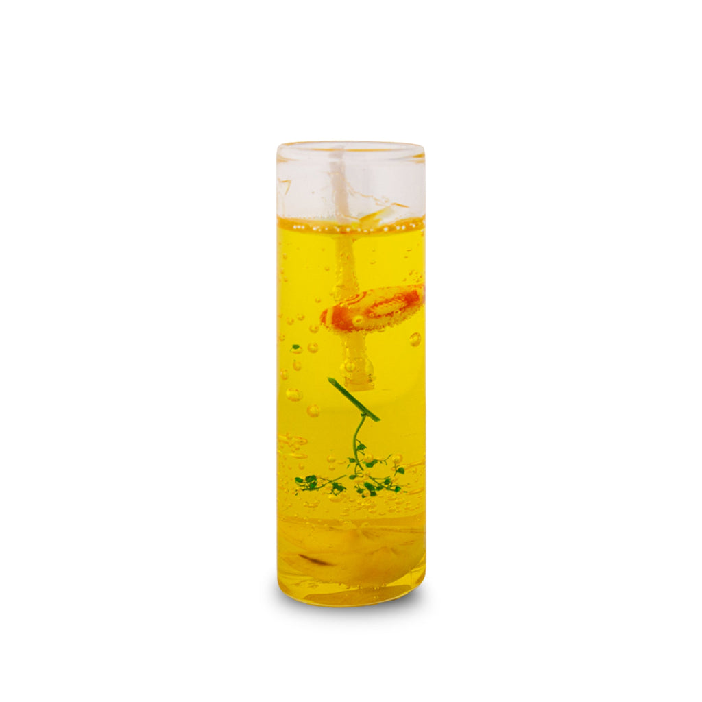 Scented Glass Gel Candle Yellow 8cm X 2.5cm 1pc