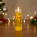 Scented Glass Gel Candle Yellow 8cm X 2.5cm 1pc