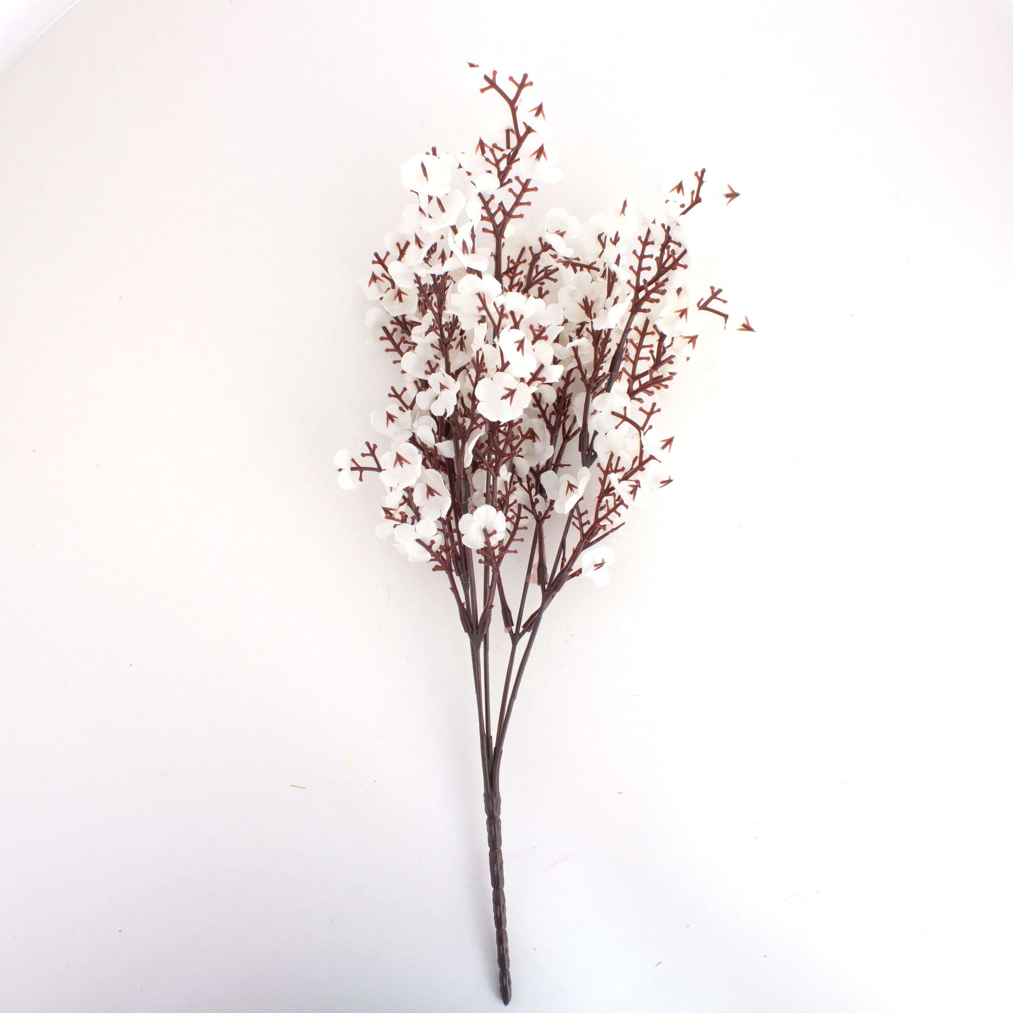 Artificial Flower Baby's Breath Silk White 5 Branches 35cm 1 Bunch