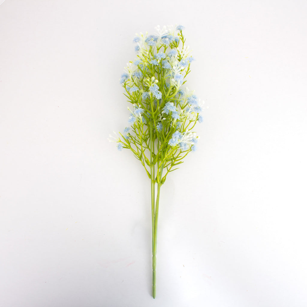 Artificial Flower Baby's Breath Silk Blue 5 Branches 26cm 1 Bunch