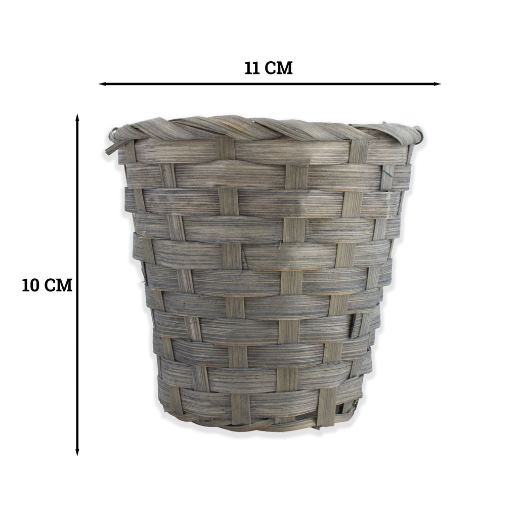 Bamboo Gift Basket Mini 10 x 11cm Dark Grey 1pc