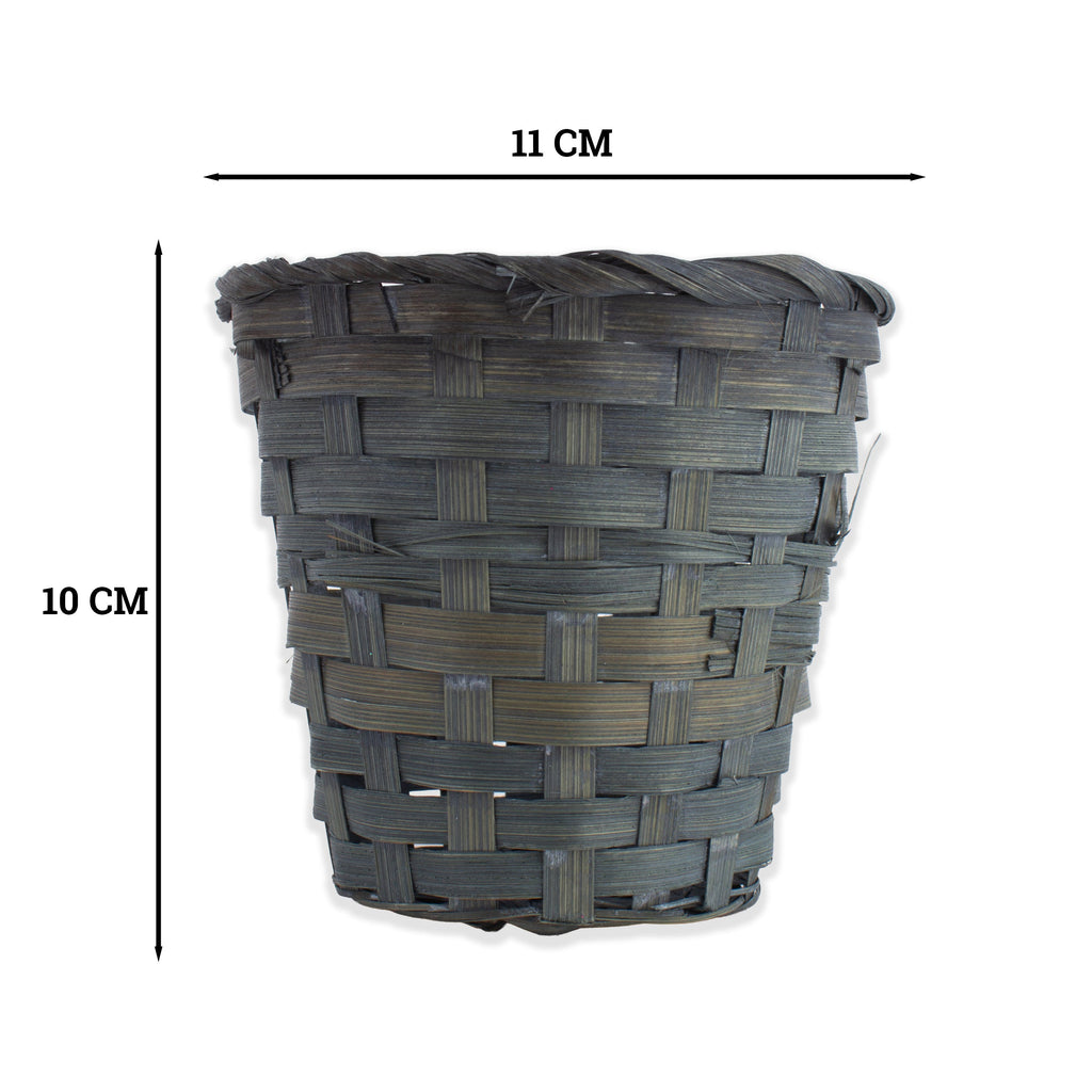 Bamboo Gift Basket Mini 10 x 11cm Grey 1pc