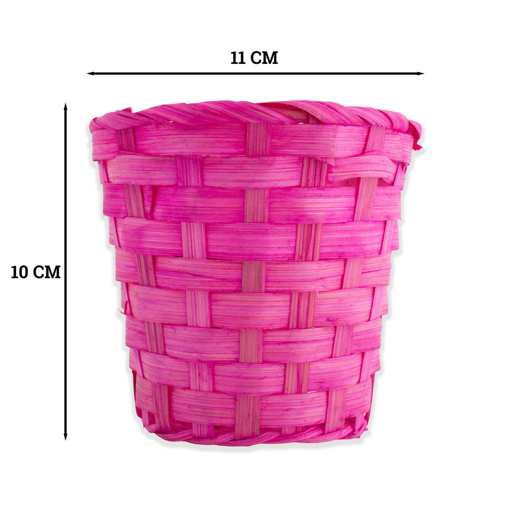 Bamboo Gift Basket Mini 10 x 11cm Purple 1pc