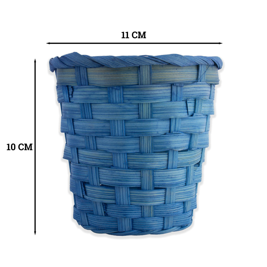 Bamboo Gift Basket Mini 10 x 11cm Blue 1pc