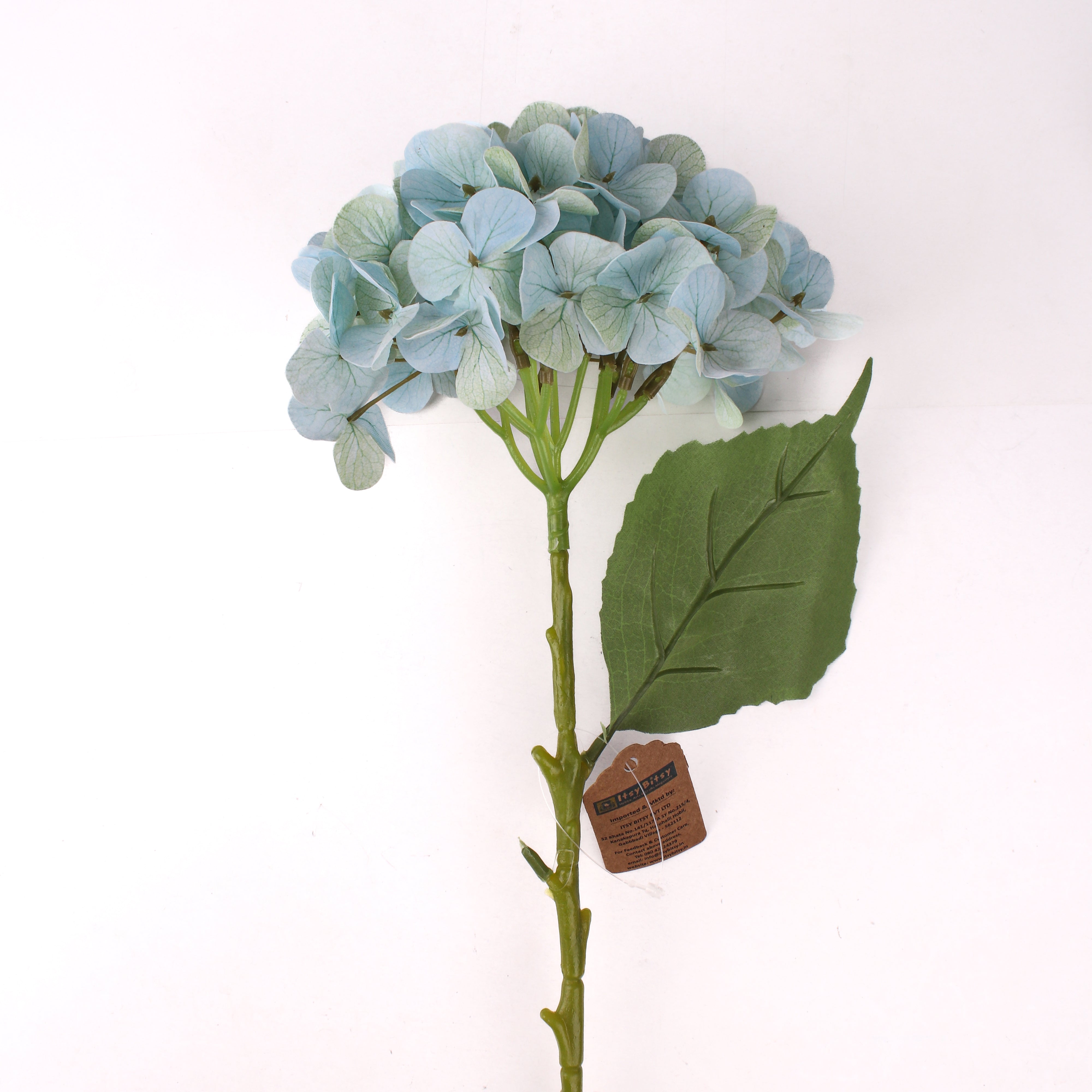 Artificial Flower Hydrangea 16cm Sky Blue 1pc