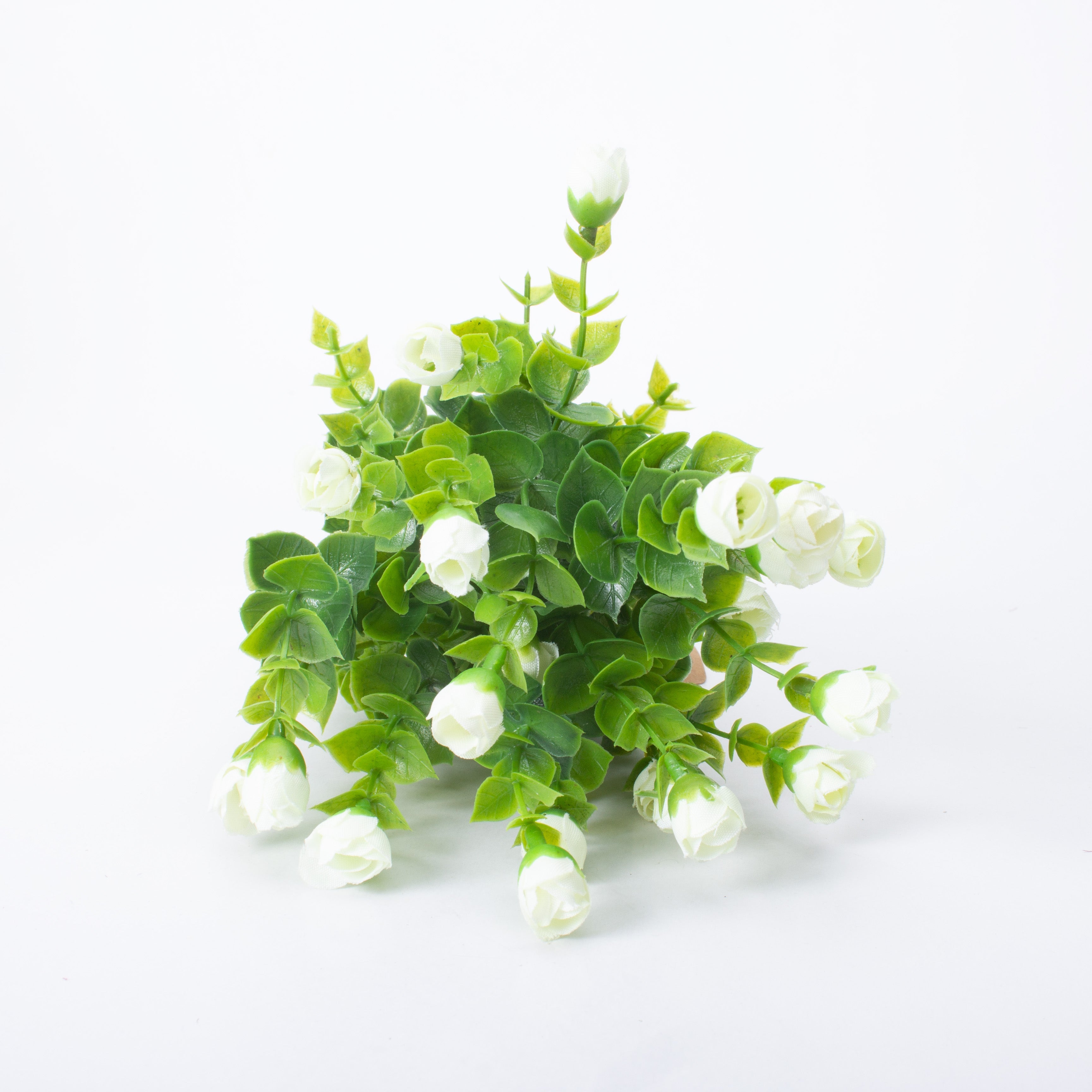 Artificial Flower Mini Rose 8cm White 1 Bunch