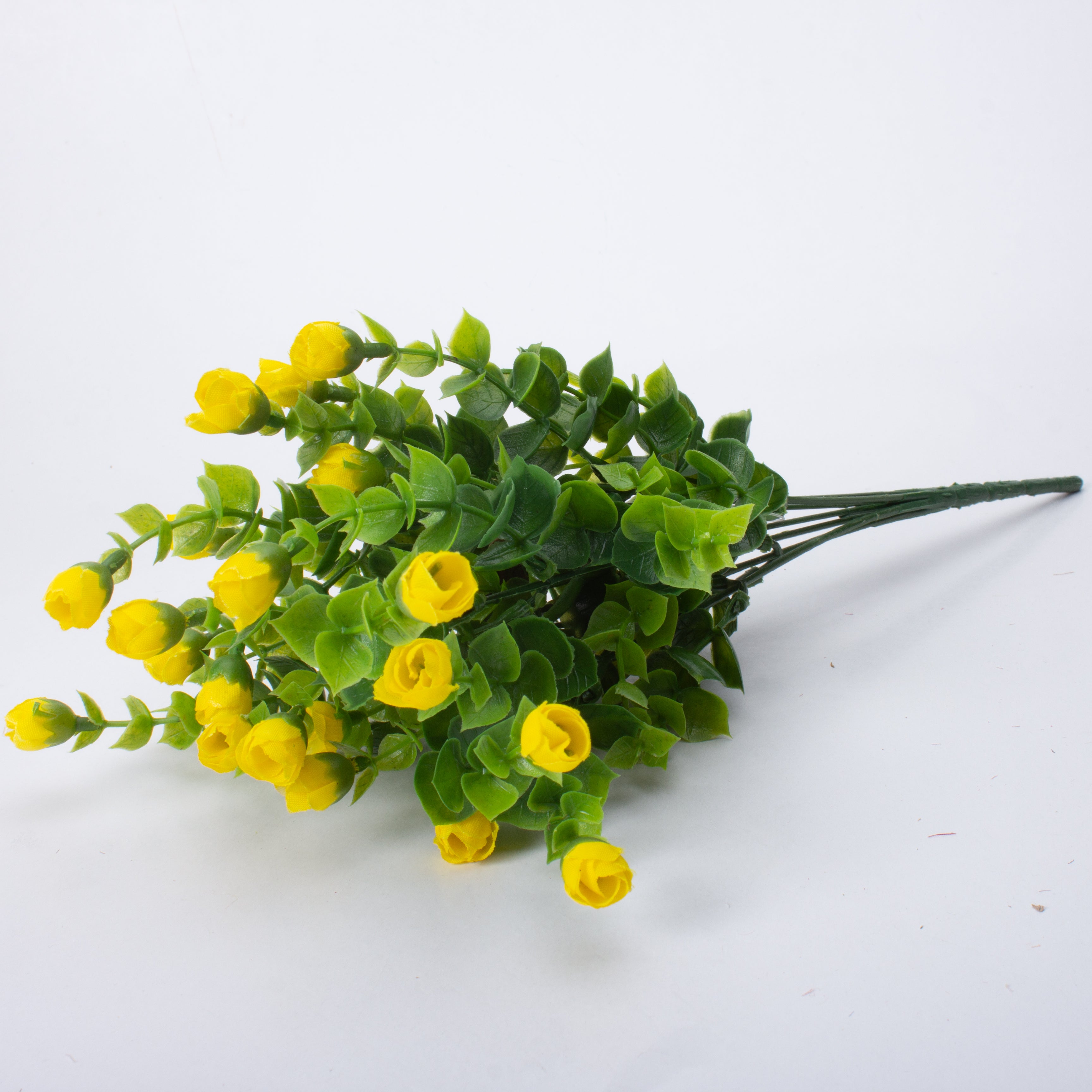 Artificial Flower Mini Rose 8cm Yellow 1 Bunch