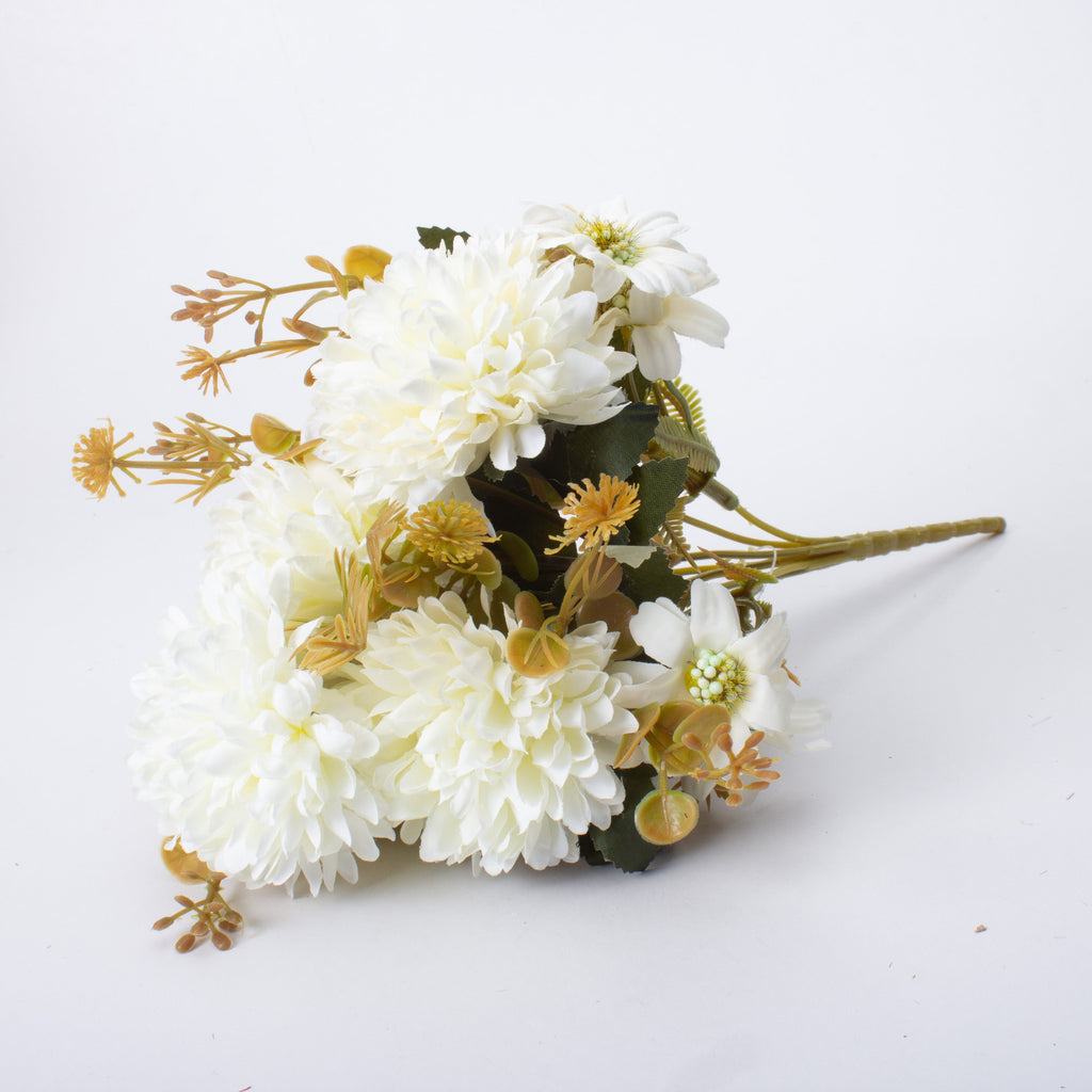 Artificial Flower Dahlia 12inch White 1 Bunch