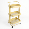 3-Layer Multipurpose Rolling Cart Light yellow 1pc