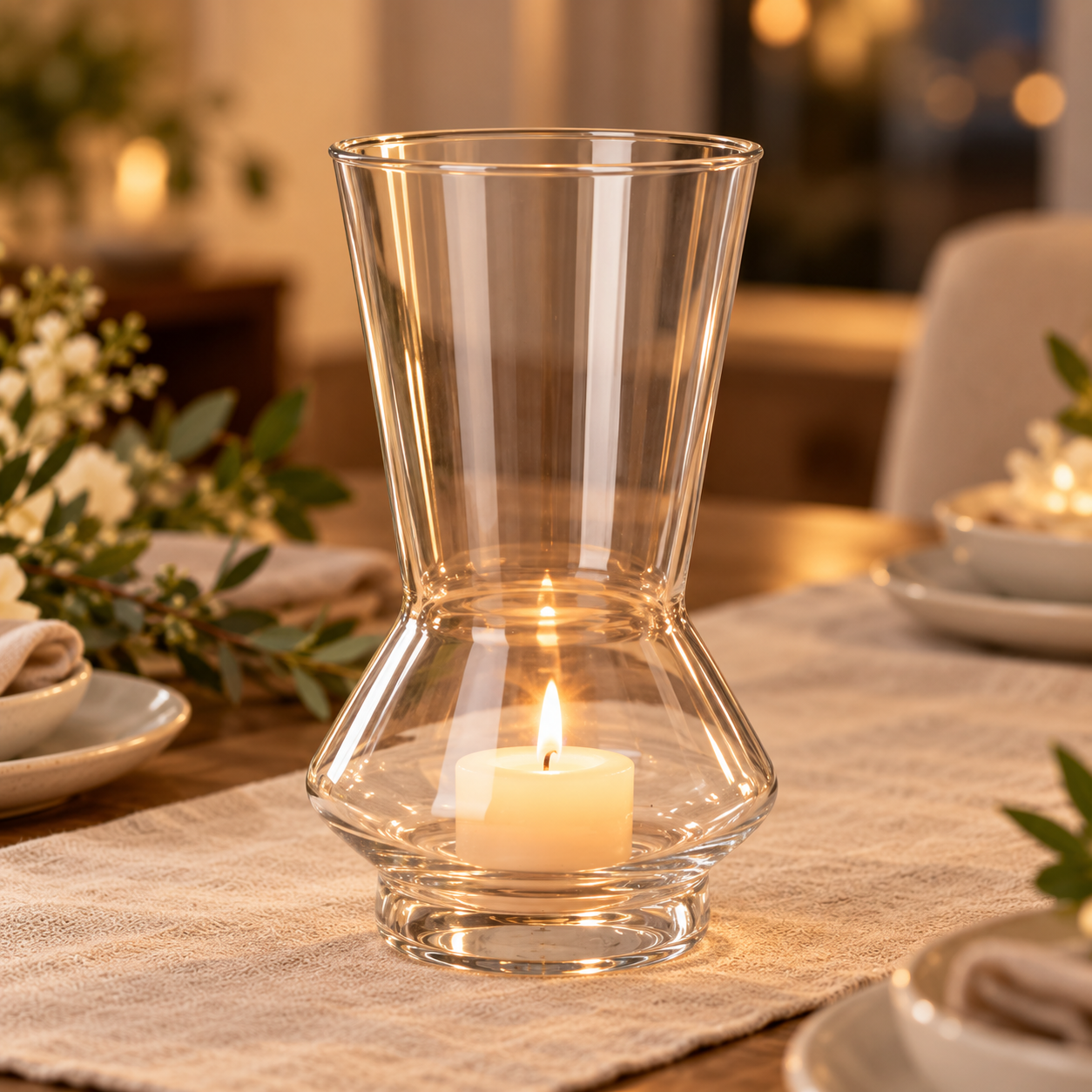 Crystal Glass Candle Holder Carafe Transparent 10 X 19.5cm 1pc