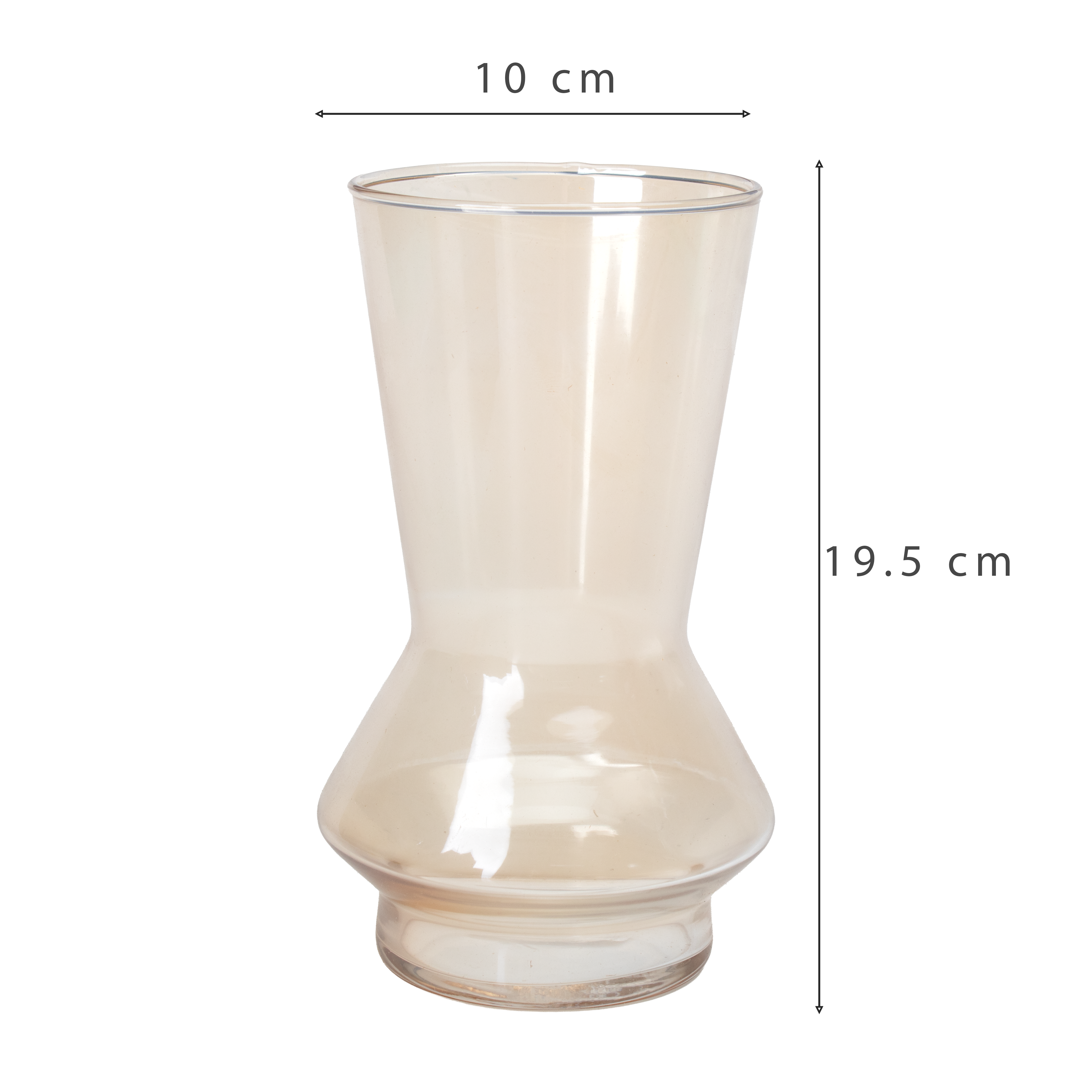 Crystal Glass Candle Holder Carafe Amber 10 X 19.5cm 1pc