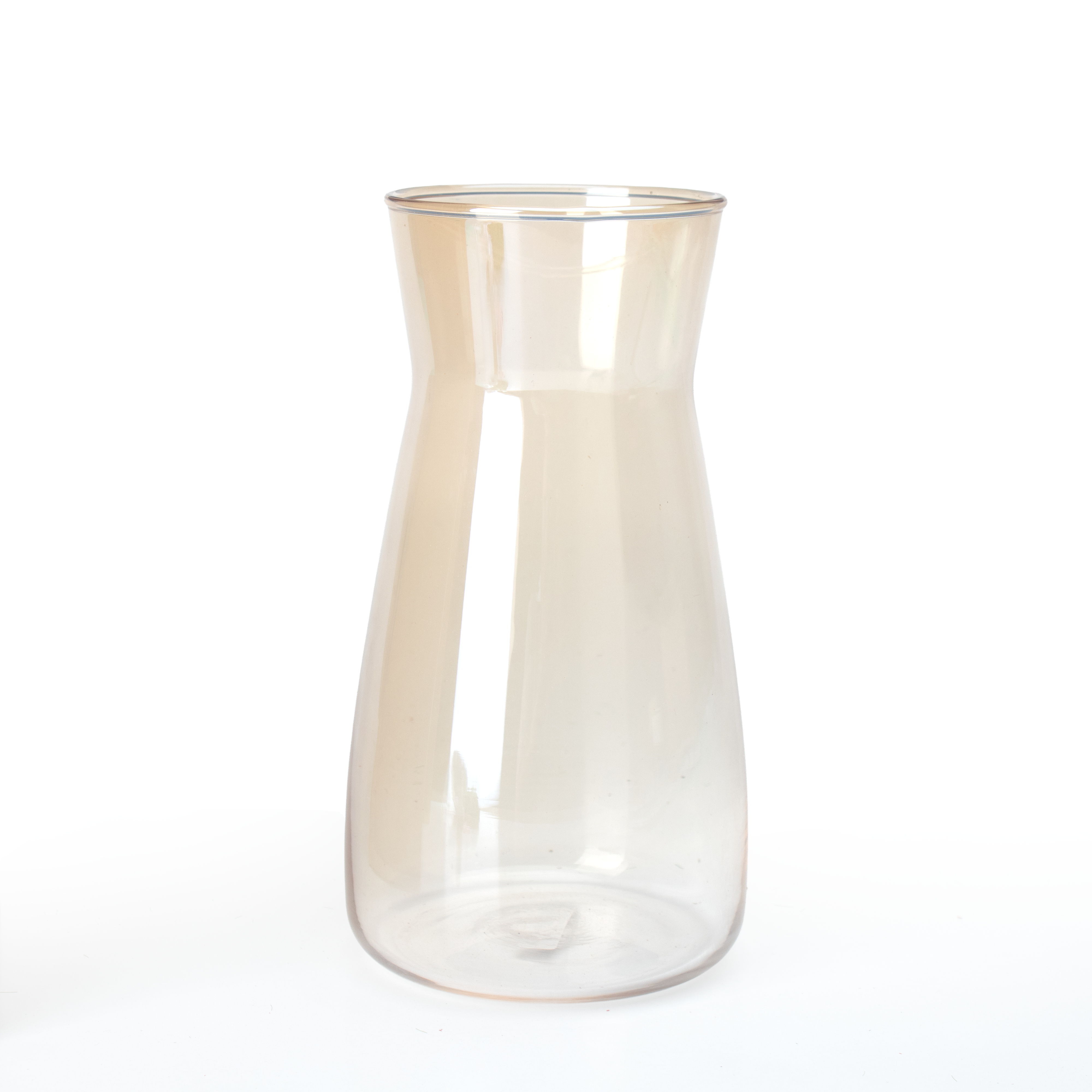 Crystal Glass Candle Holder Carafe Amber 10.5 X 20cm 1pc