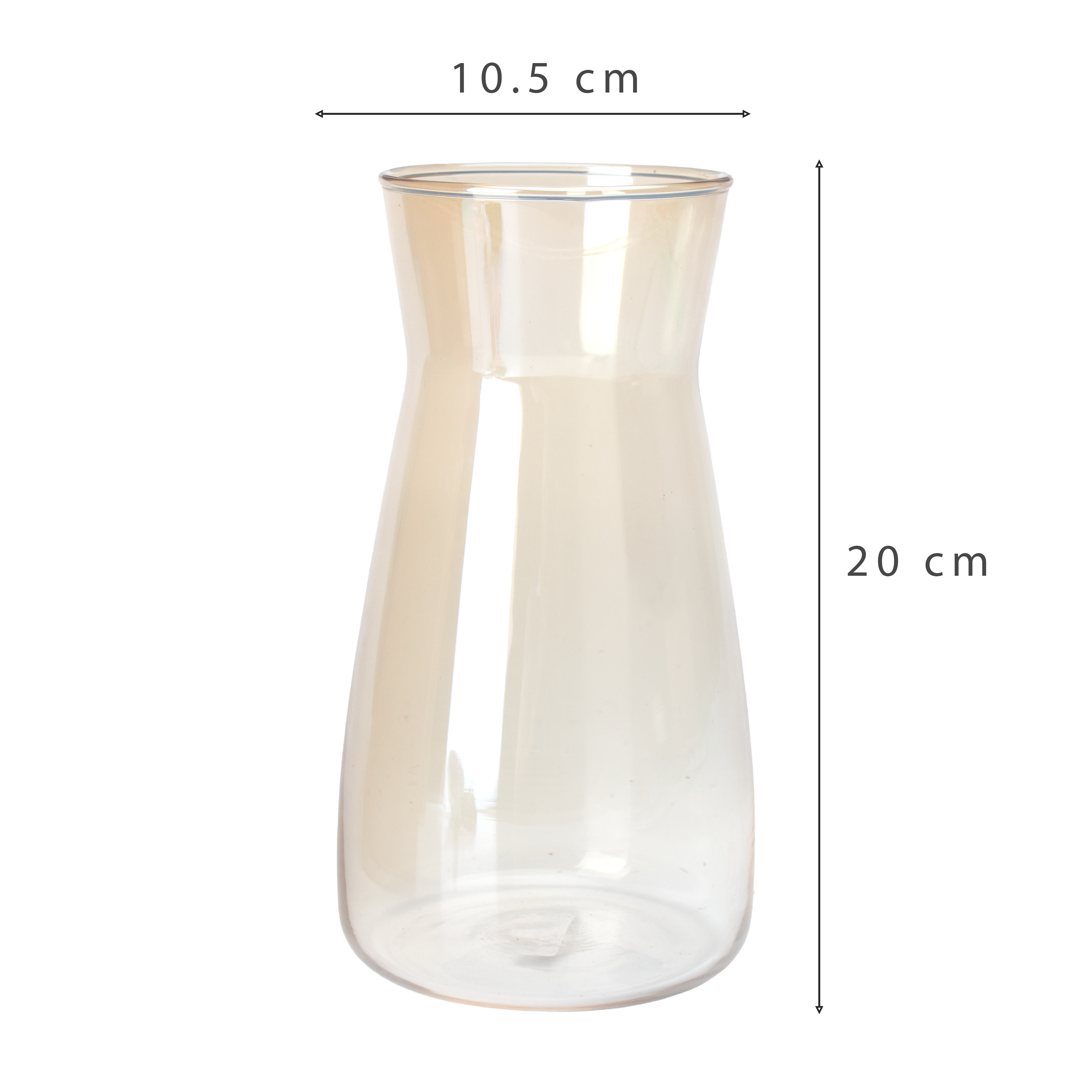 Crystal Glass Candle Holder Carafe Amber 10.5 X 20cm 1pc