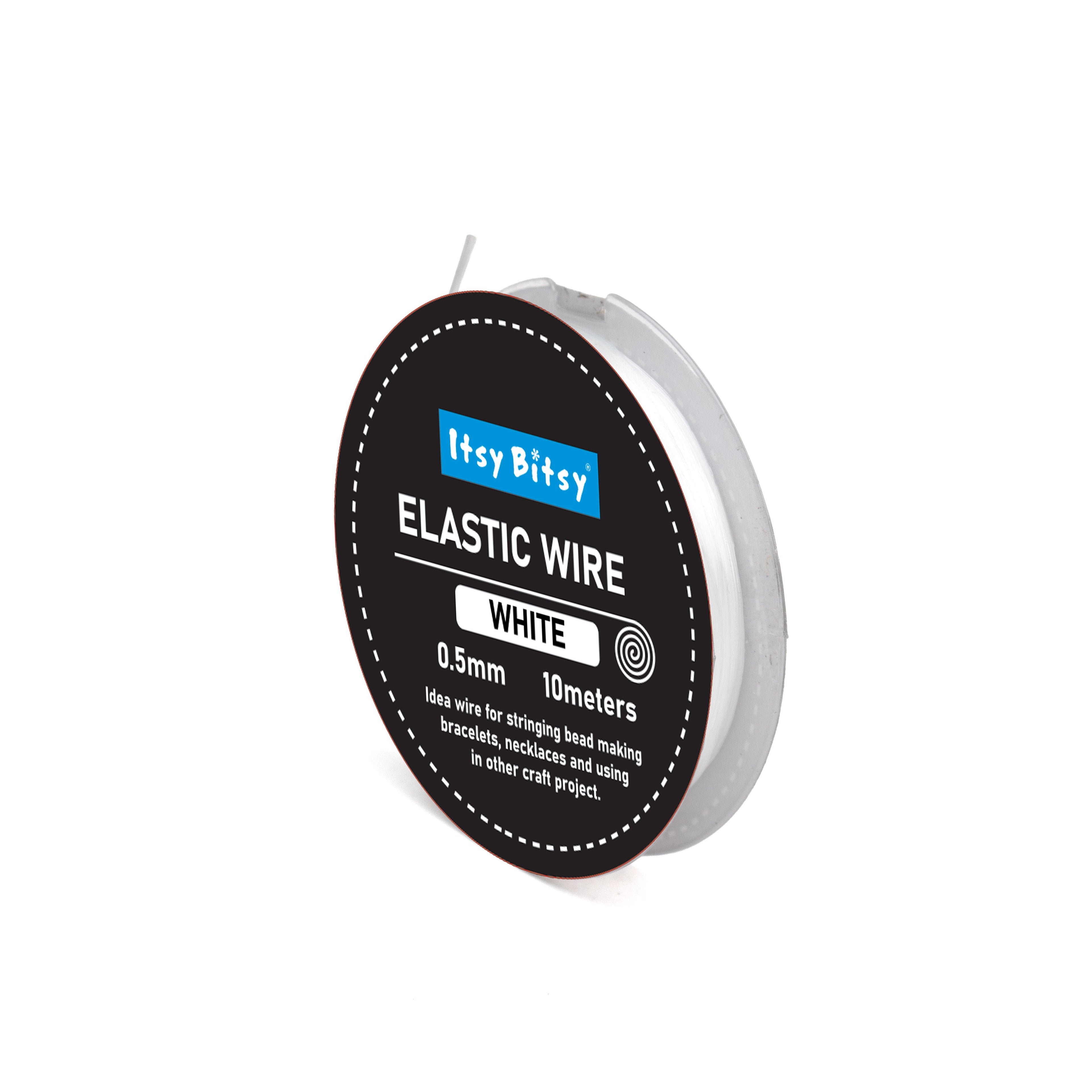 Elastic Wire 0.5Mm White 10Mtrs 1Pc Roll Ib