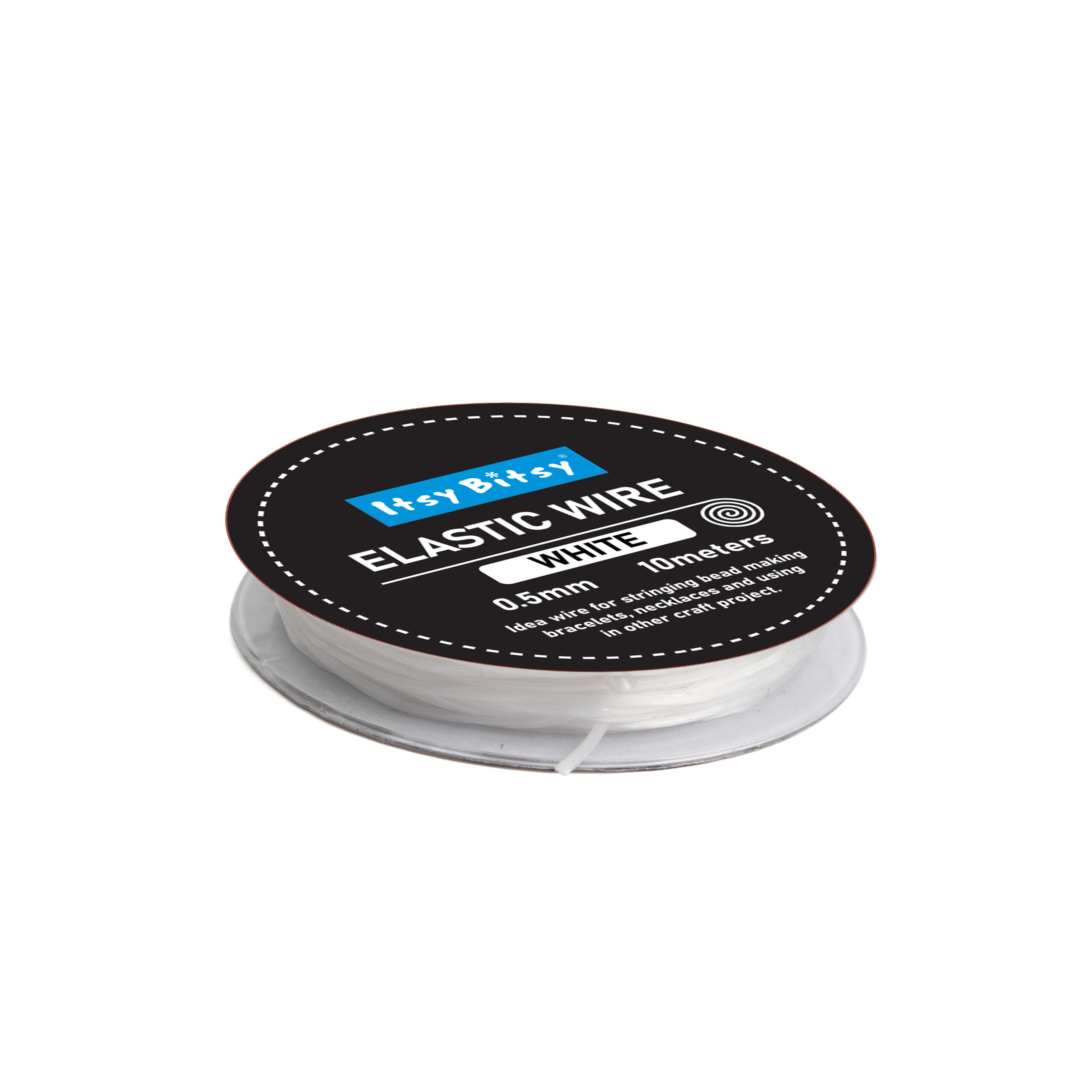 Elastic Wire 0.5Mm White 10Mtrs 1Pc Roll Ib