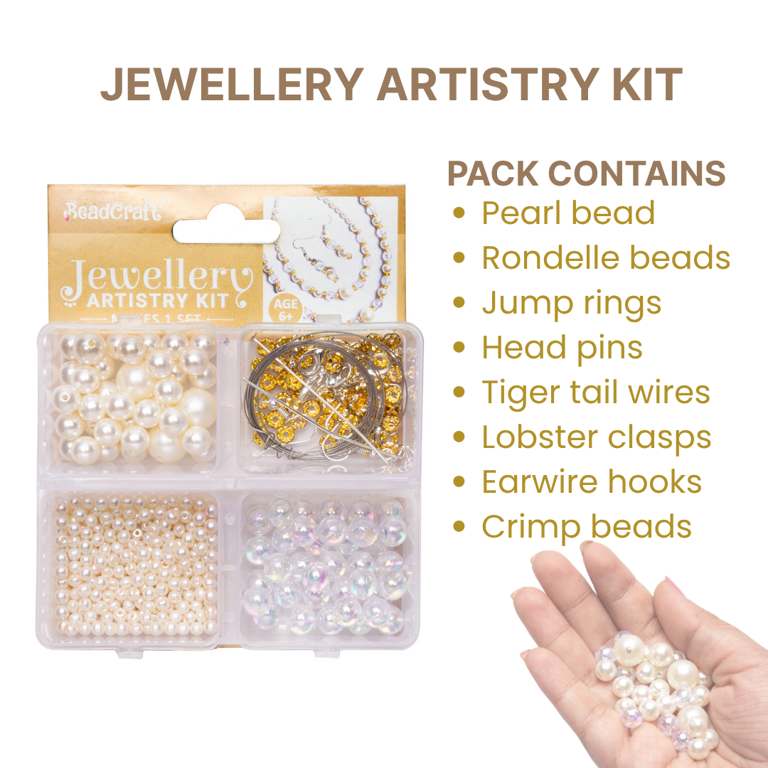 Jewellery Artistry Set Crystal Pearl 4 Cavity Box