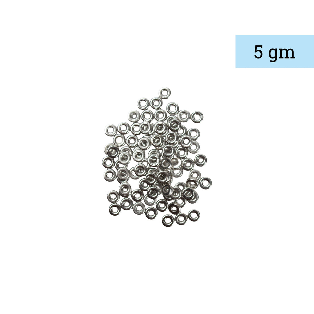 Jewellery Findings Metal Spacer Bead Circle Silver 5gm