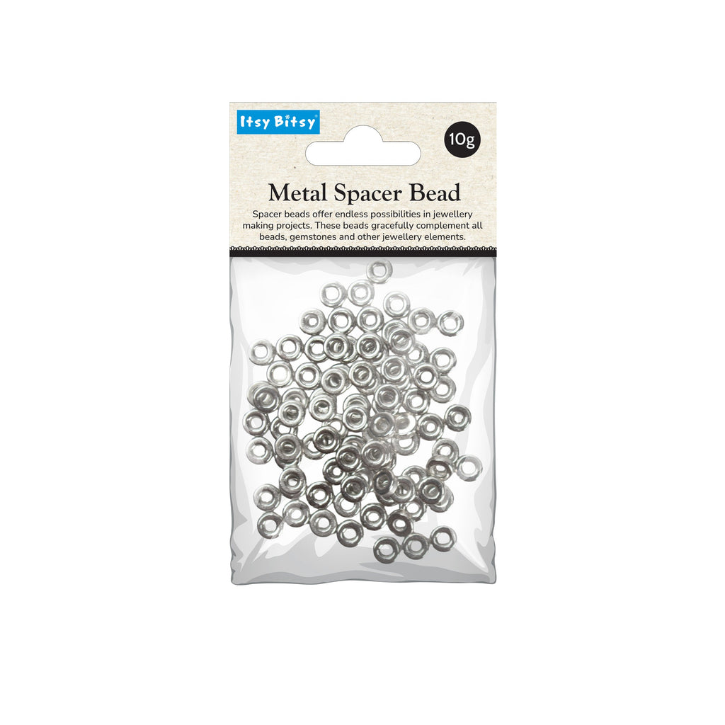 Jewellery Findings Metal Spacer Bead Circle Silver 5gm