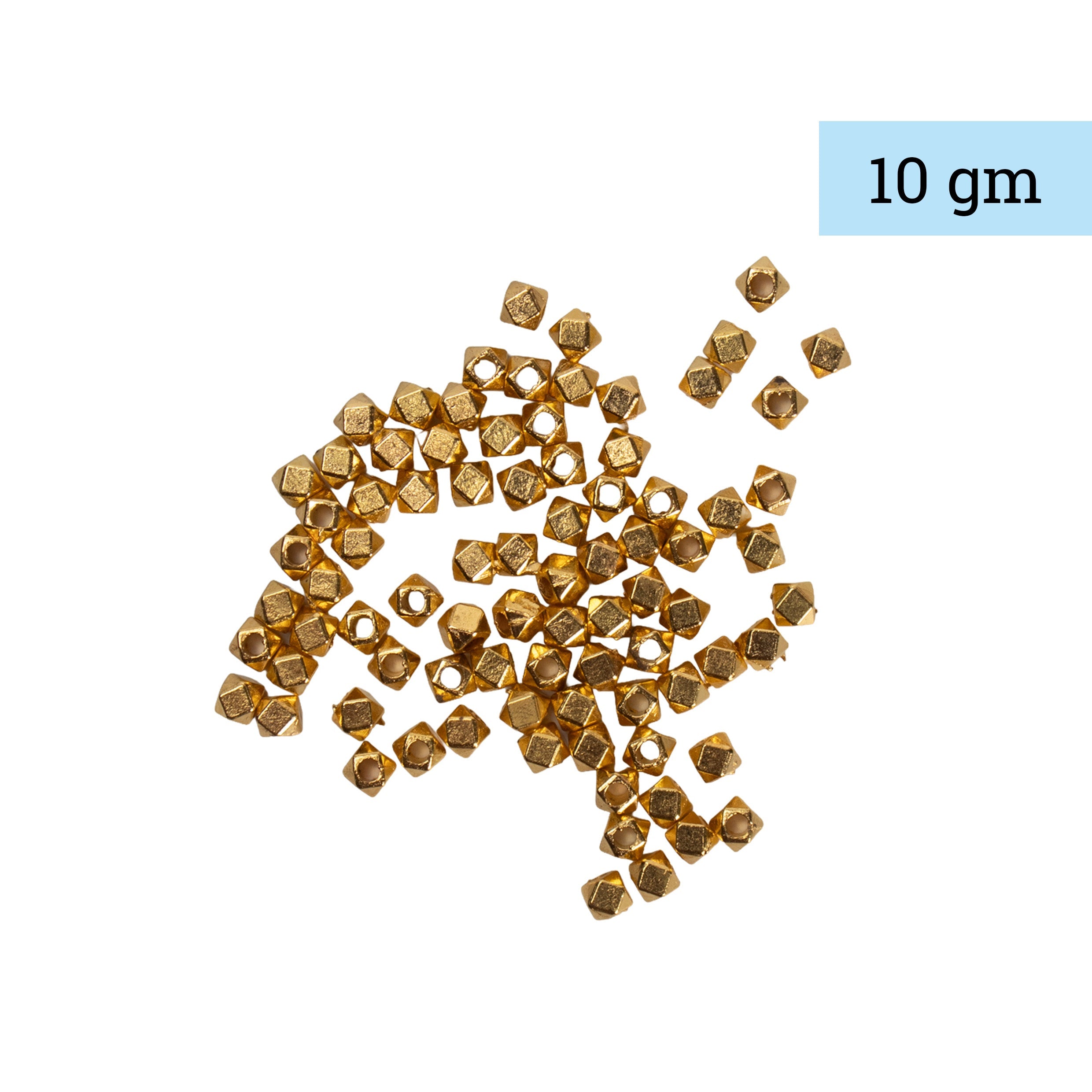 Jewellery Findings Metal Spacer Bead Geometric Gold 10gm