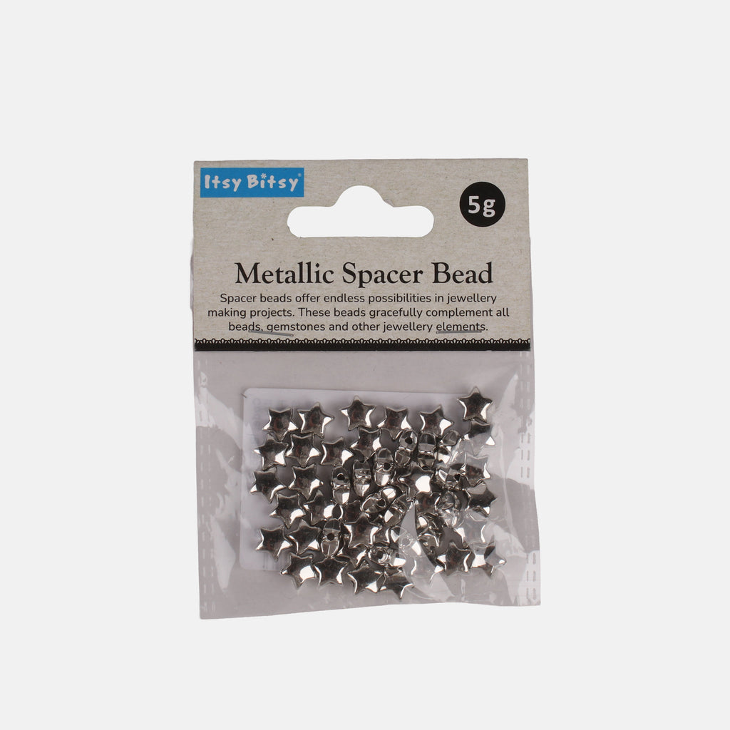 Jewellery Findings Metal Spacer Bead Star Silver 5gm