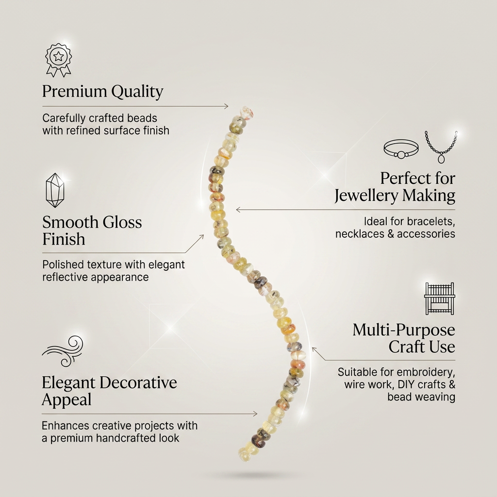 Citrine Art Beads Roundel Shape 10mm 44 Beads 1String
