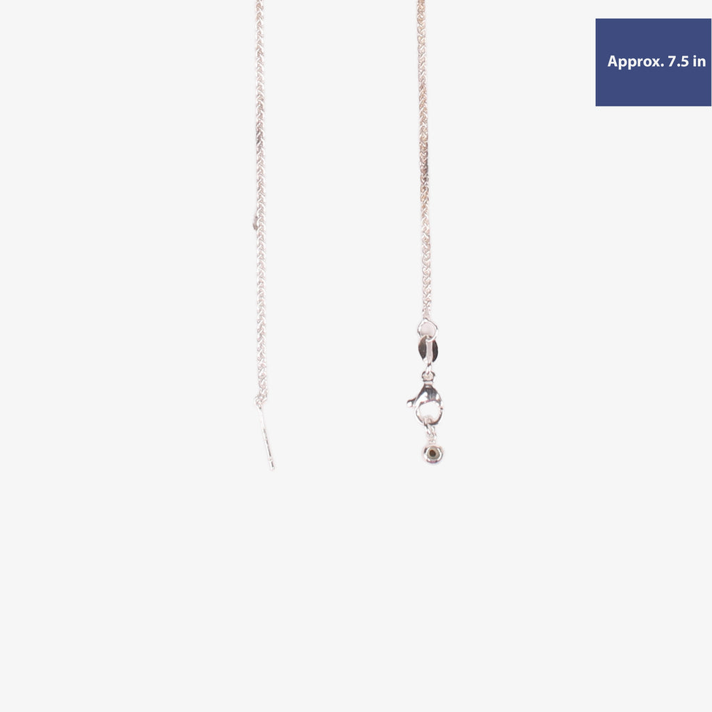 Ready-to-Wear Adjustable Wheat Chain Bracelet with Slider Clasp - Silver, Approx Thickness 1mm Length 19.05cm