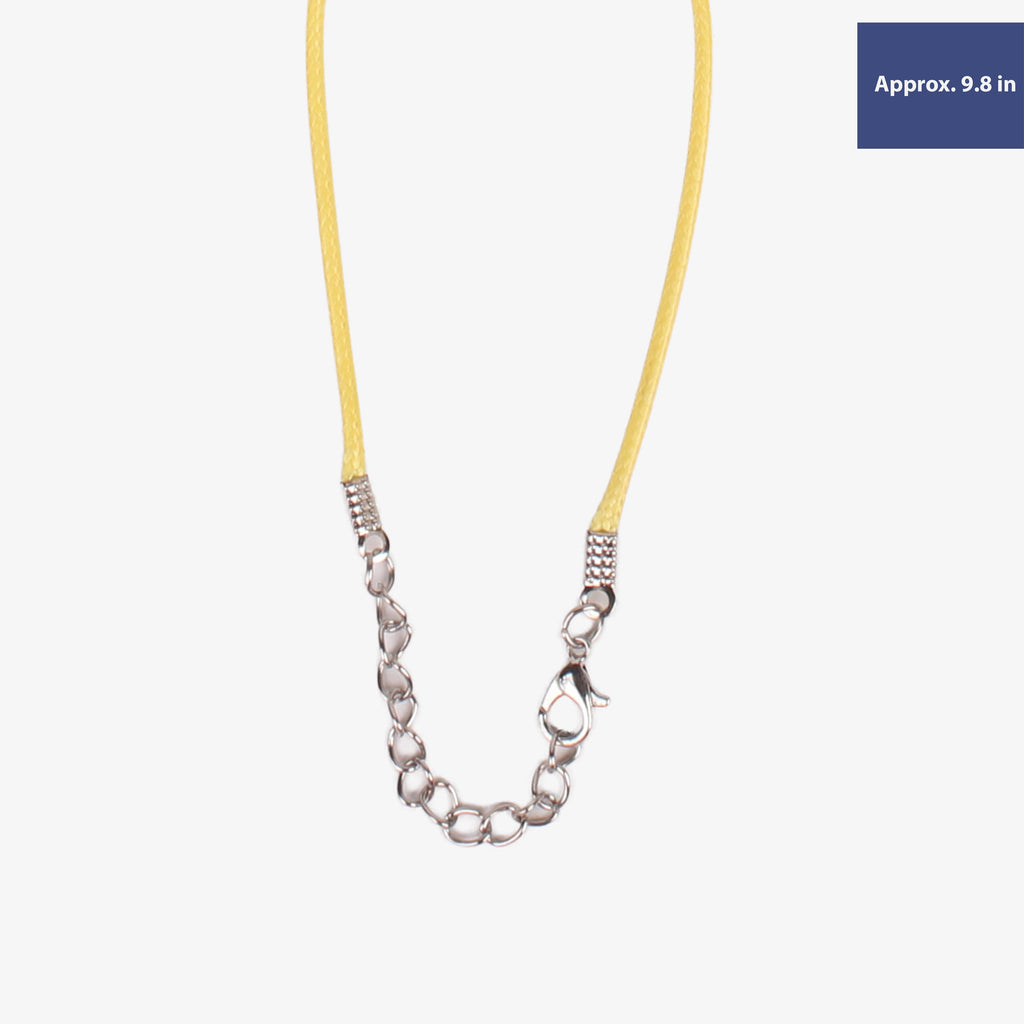 Ready-to-Wear Bracelet Cord With Clasp Bright Yellow, Approx Thickness 1.5mm Length 25cm