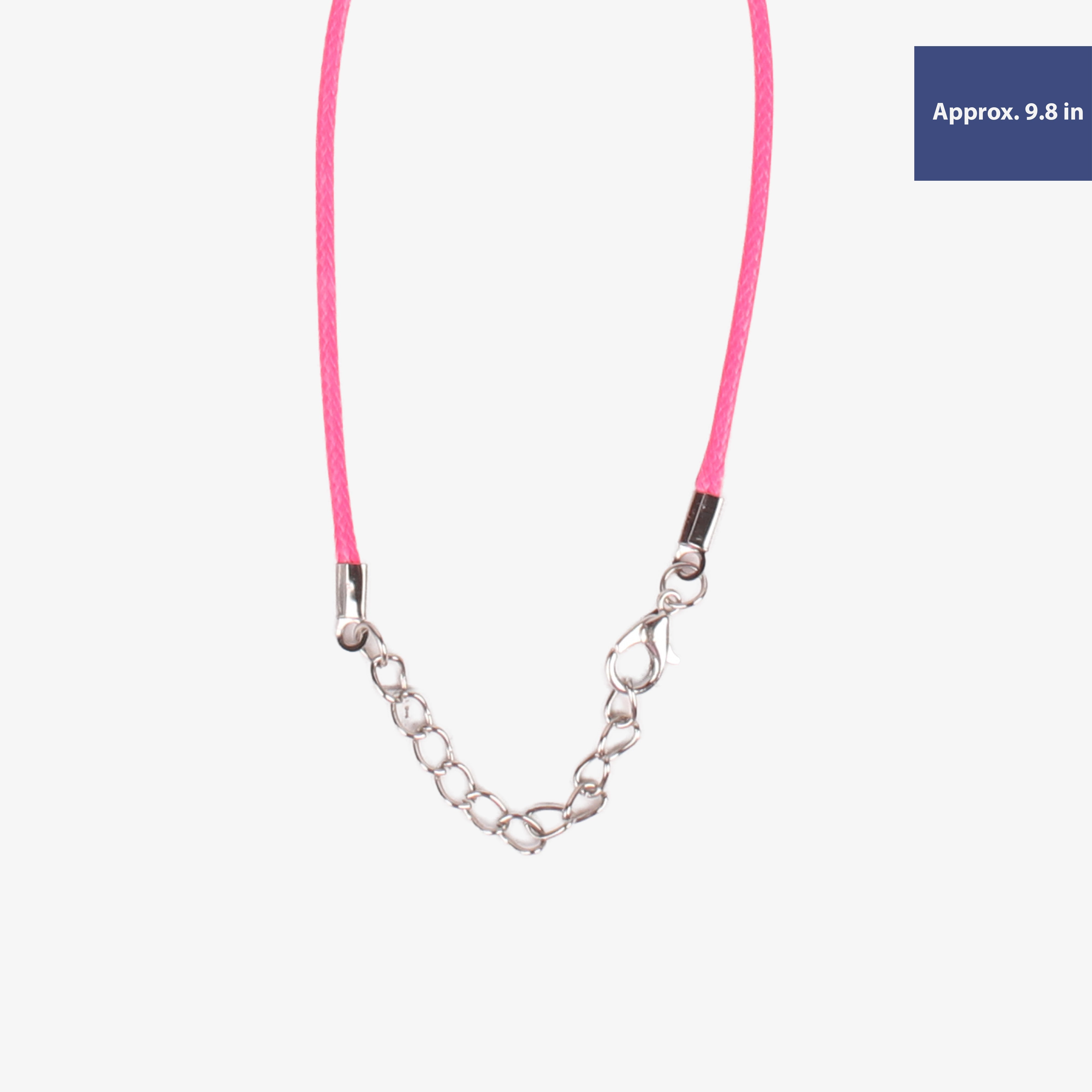 Ready-to-Wear Bracelet Cord With Clasp Deep Pink, Approx Thickness 1.5mm Length 25cm