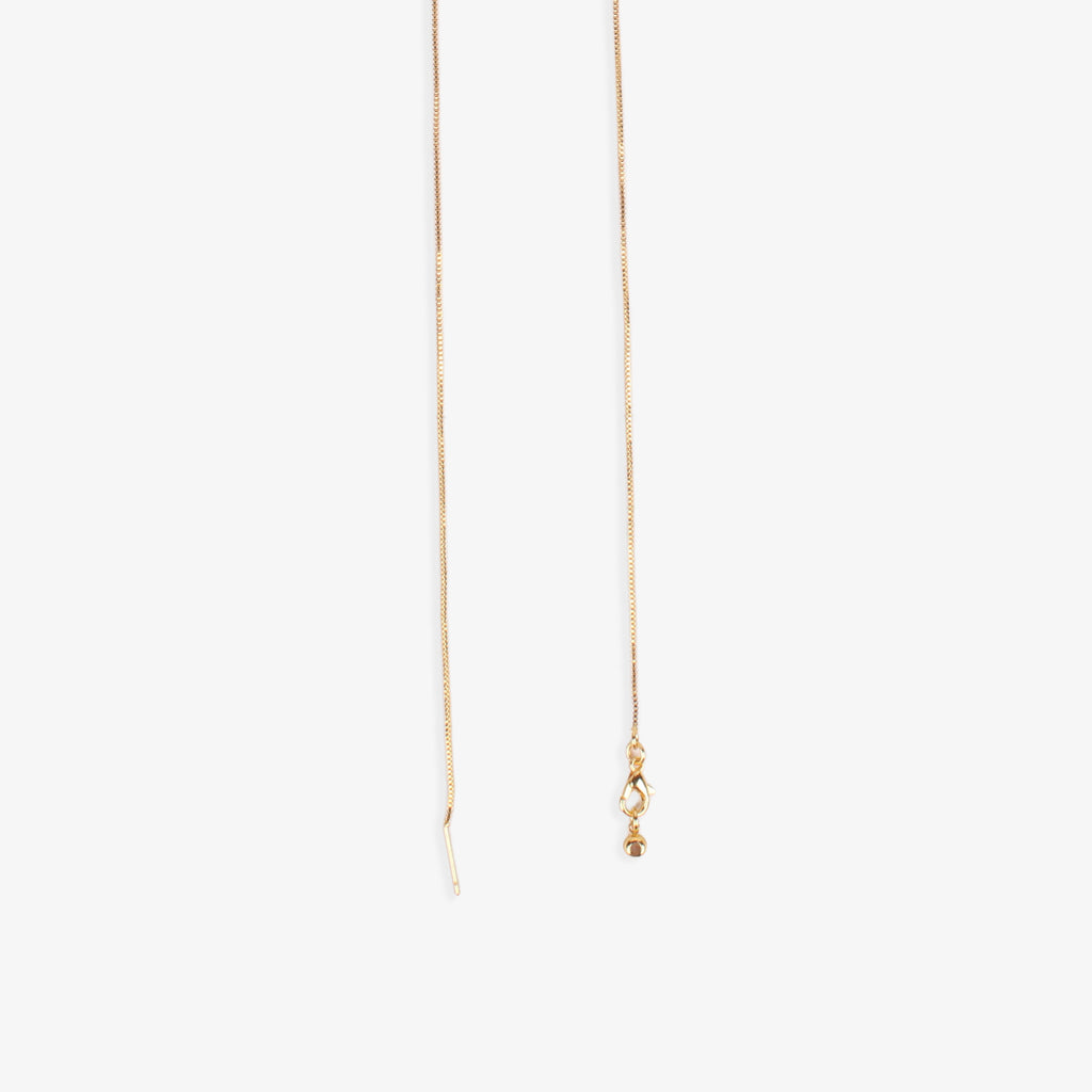 Ready-to-Wear Adjustable Box Chain Necklace with Slider Clasp - Gold, Approx Thickness 0.8mm Length 45cm